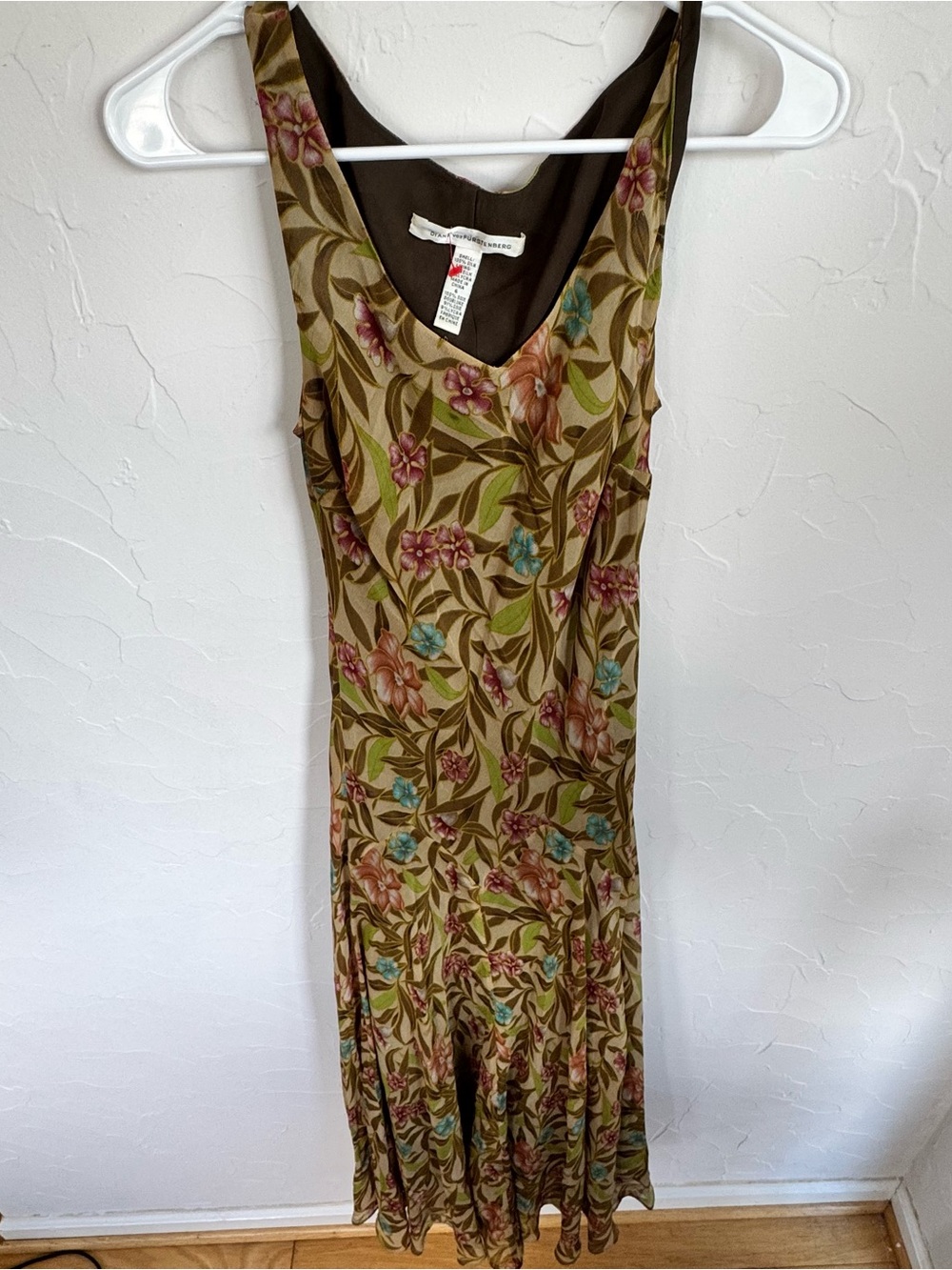 90s Dreamy Silk Floral Maxi Dress Diane von Furstenberg
